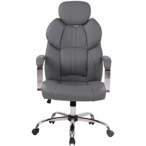 Sillón de oficina CARMELO, Reposacabezas Ajustable, Piel Negra