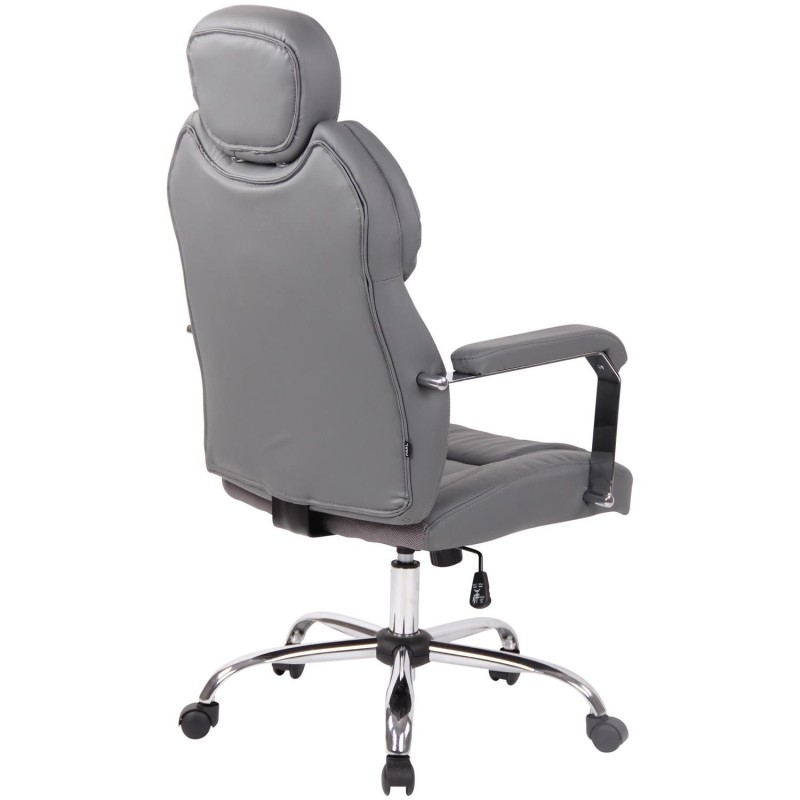 Sillón de oficina CARMELO, Reposacabezas Ajustable, Piel Negra