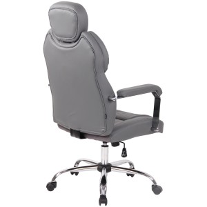 Sillón de oficina CARMELO, Reposacabezas Ajustable, Piel Negra