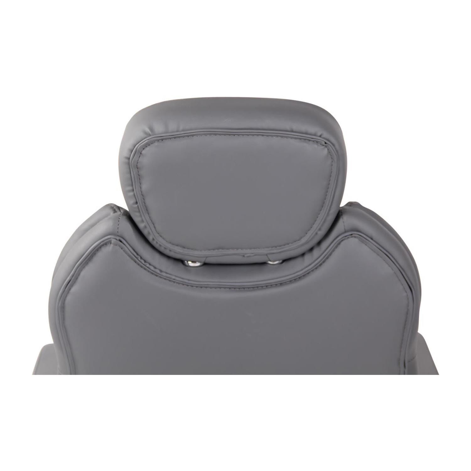 Sillón de oficina CARMELO, Grueso Acolchado, Reposacabezas Ajustable, en Piel Negra