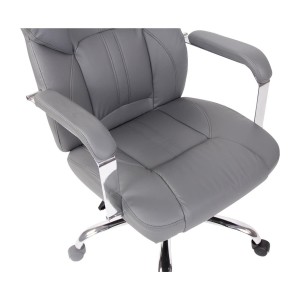 Sillón de oficina CARMELO, Reposacabezas Ajustable, Piel Negra