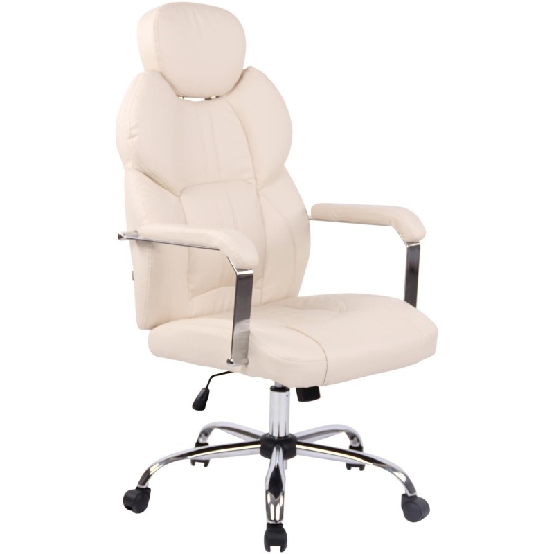 Sillón de oficina CARMELO, Reposacabezas Ajustable, Piel Negra