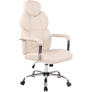 Sillón de oficina CARMELO, Reposacabezas Ajustable, Piel Negra