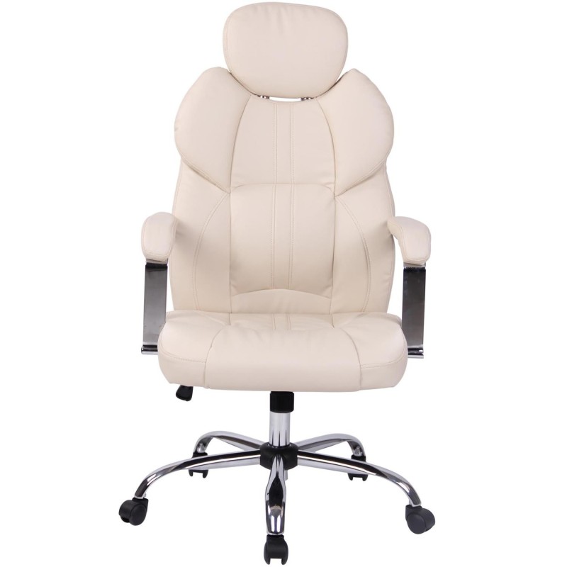 Sillón de oficina CARMELO, Reposacabezas Ajustable, Piel Negra