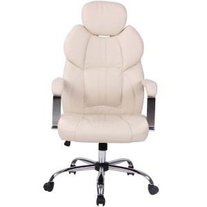 Sillón de oficina CARMELO, Reposacabezas Ajustable, Piel Negra