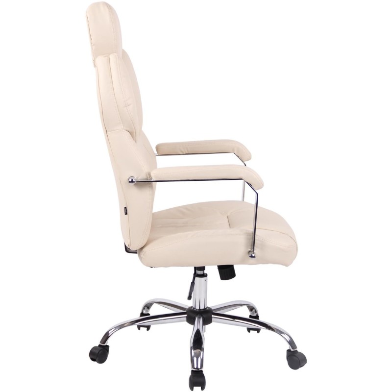 Sillón de oficina CARMELO, Reposacabezas Ajustable, Piel Negra