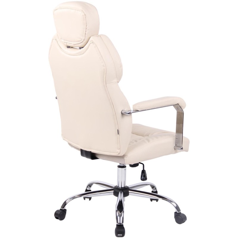 Sillón de oficina CARMELO, Reposacabezas Ajustable, Piel Negra