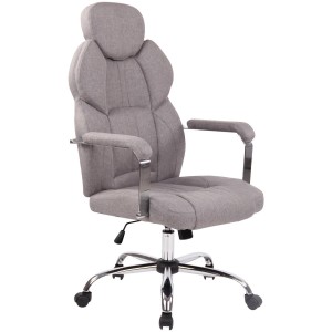 Sillón de oficina CARMELO TELA, Reposacabezas Ajustable, Crema