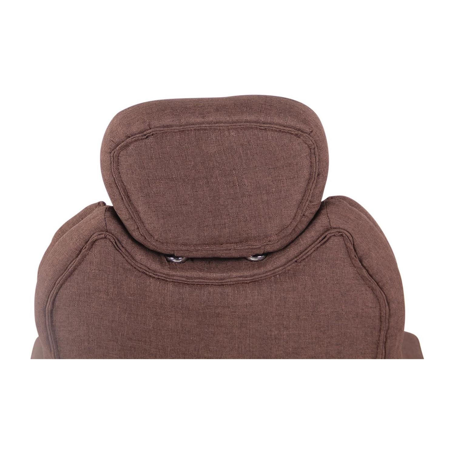 Sillón de oficina CARMELO TELA, Grueso Acolchado, Reposacabezas Ajustable, Crema