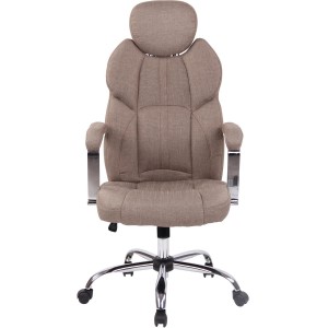 Sillón de oficina CARMELO TELA, Reposacabezas Ajustable, Crema