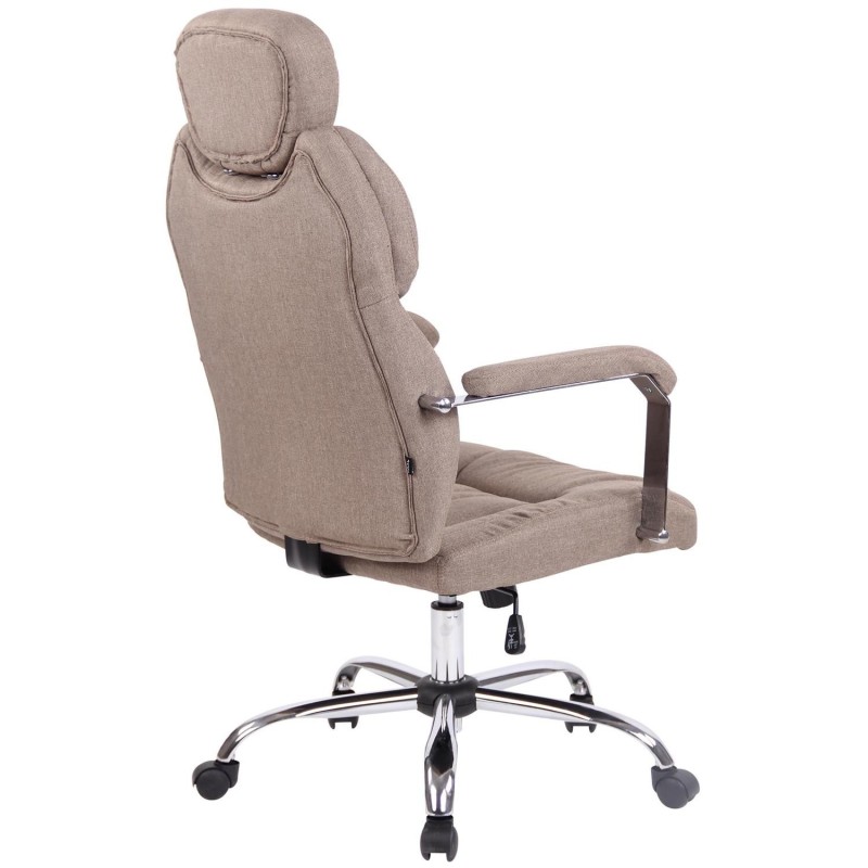 Sillón de oficina CARMELO TELA, Reposacabezas Ajustable, Crema