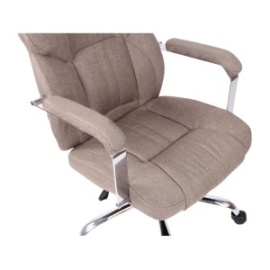 Sillón de oficina CARMELO TELA, Reposacabezas Ajustable, Crema