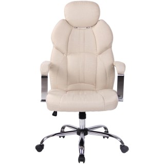 Sillón de oficina CARMELO TELA, Reposacabezas Ajustable, Crema 2