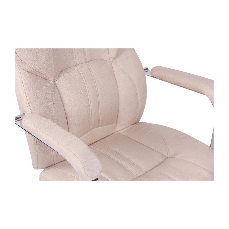 Sillón de oficina CARMELO TELA, Reposacabezas Ajustable, Crema
