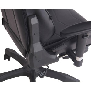 Silla gaming TURBO con reposapiés, reclinable, con cojines, en piel color negro
