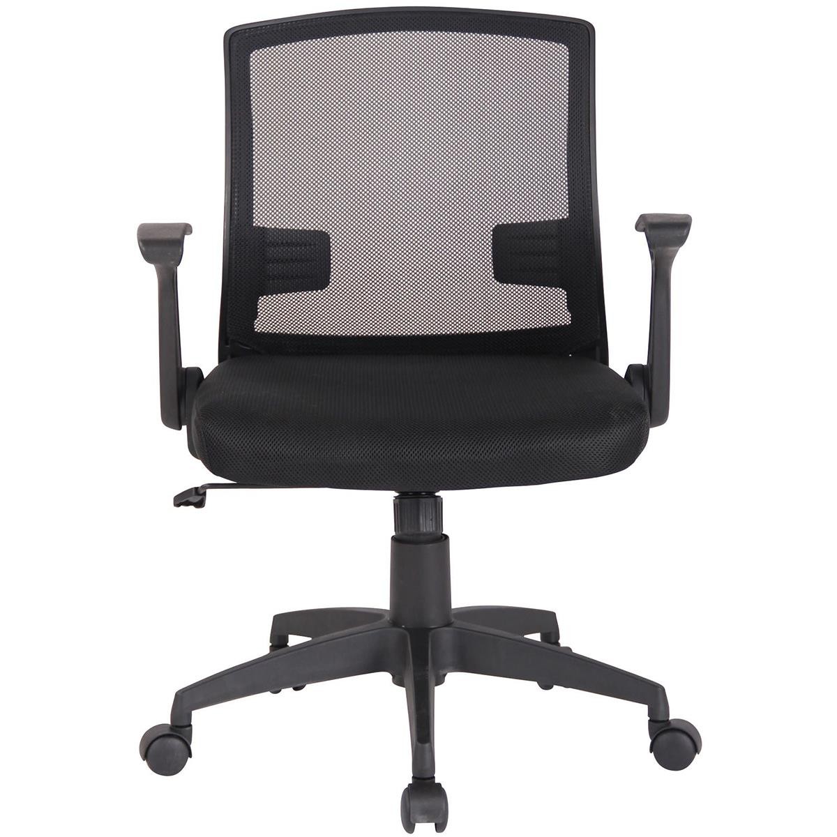 Silla de Oficina PACIFICA, Brazos Abatibles, en Malla Transpirable y Tela, color Negro