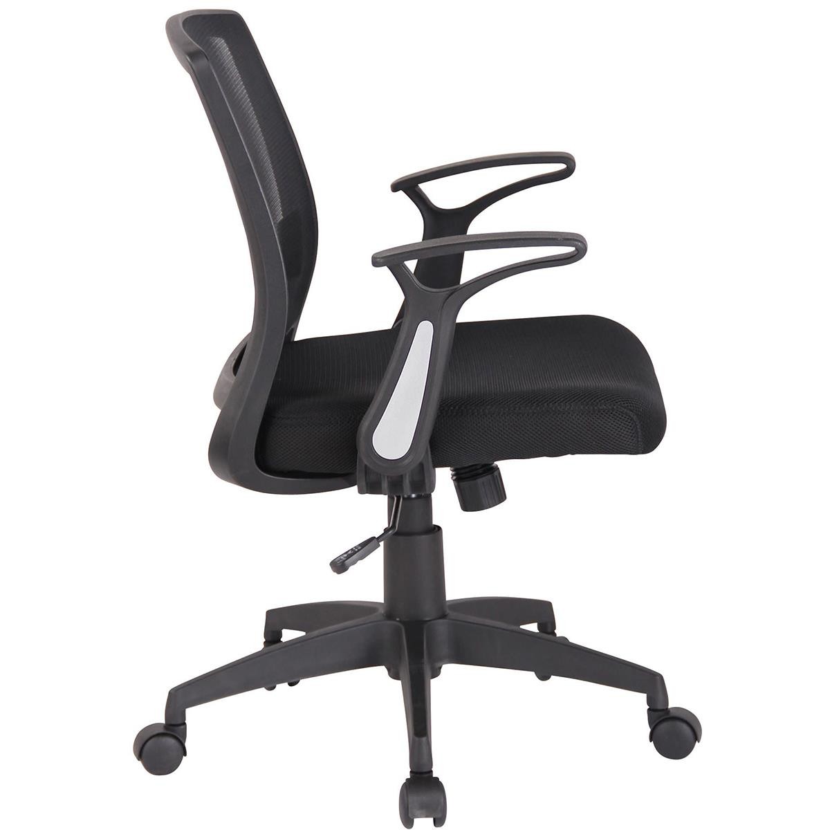 Silla de Oficina PACIFICA, Brazos Abatibles, en Malla Transpirable y Tela, color Negro