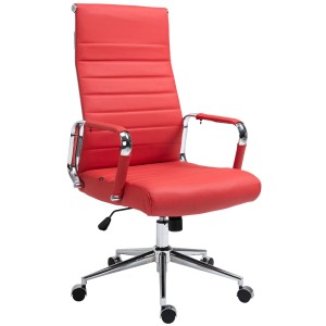 Silla de Oficina KOLMU PIEL REAL, base de metal, negro