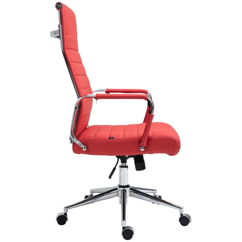 Silla de Oficina KOLMU PIEL REAL, base de metal, negro