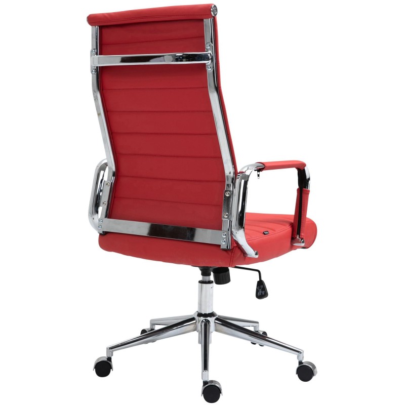 Silla de Oficina KOLMU PIEL REAL, base de metal, negro
