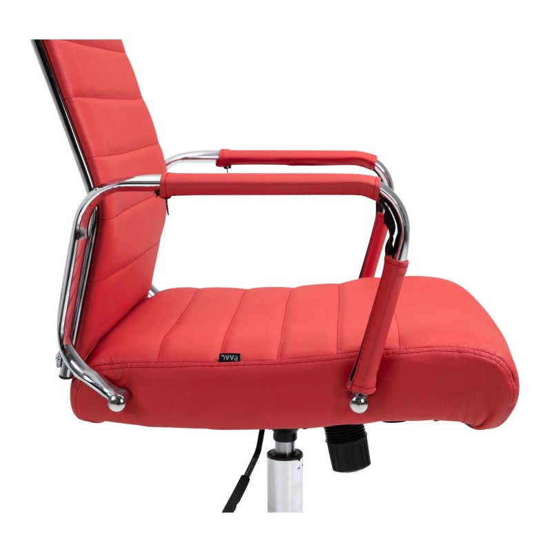 Silla de Oficina KOLMU PIEL REAL, base de metal, negro