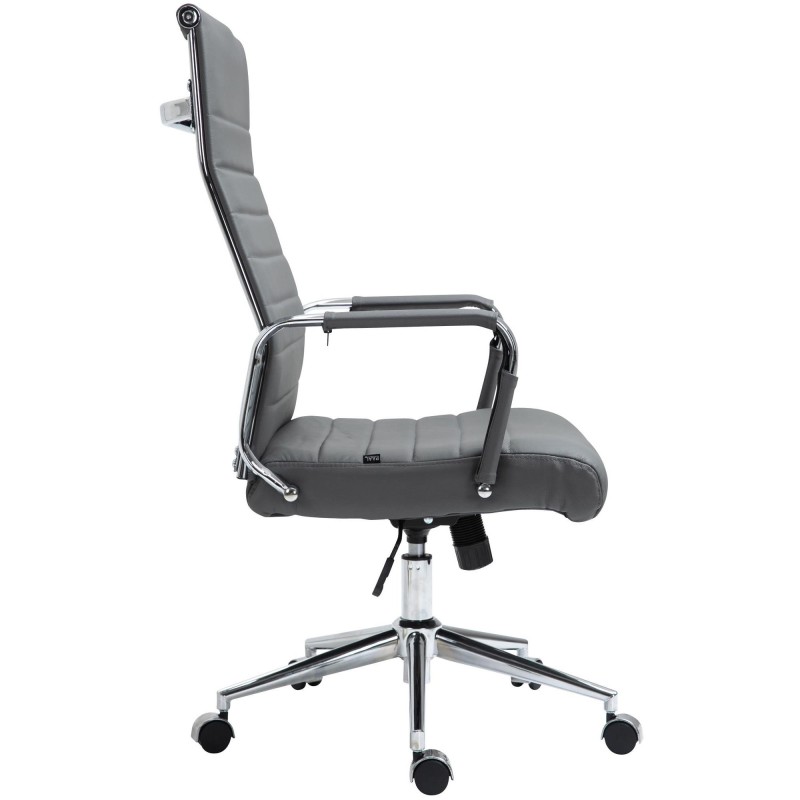 Silla de Oficina KOLMU PIEL REAL, base de metal, negro