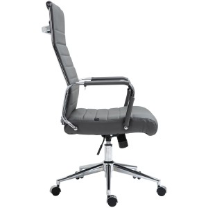 Silla de Oficina KOLMU PIEL REAL, base de metal, negro