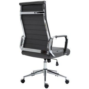 Silla de Oficina KOLMU PIEL REAL, base de metal, negro