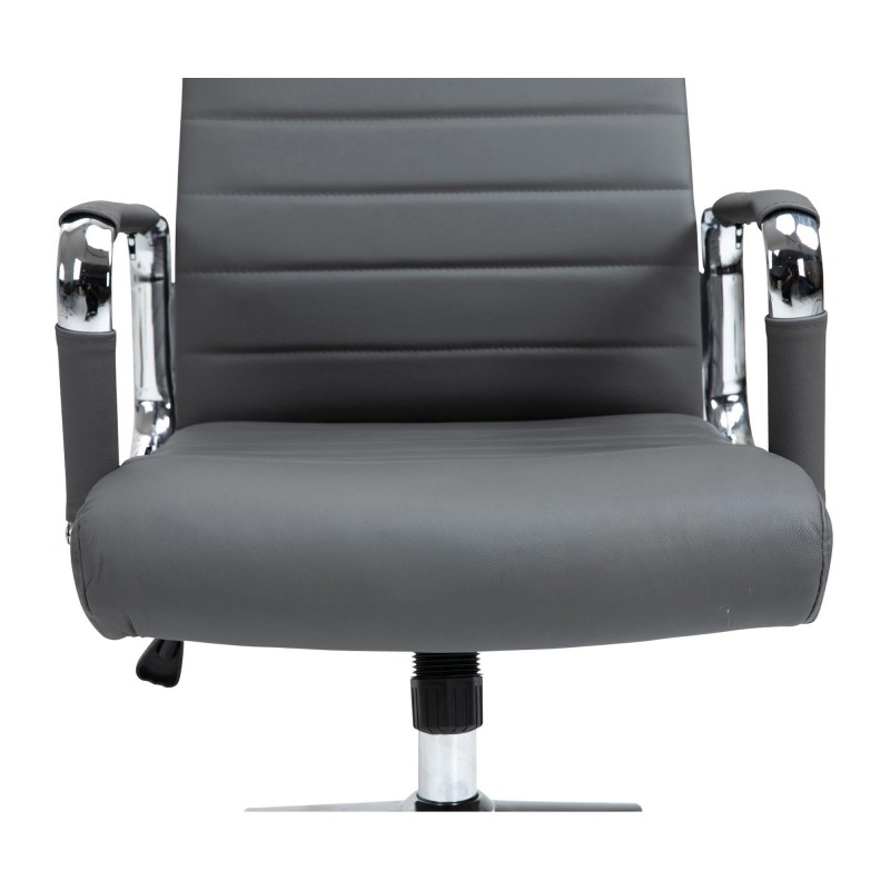 Silla de Oficina KOLMU PIEL REAL, base de metal, negro