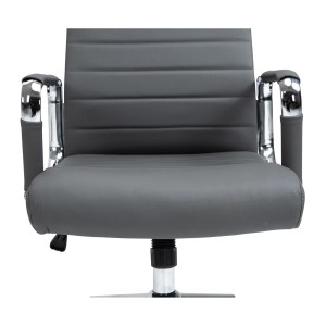 Silla de Oficina KOLMU PIEL REAL, base de metal, negro