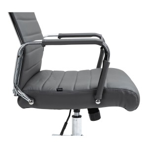 Silla de Oficina KOLMU PIEL REAL, base de metal, negro