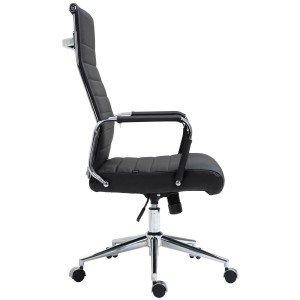 Silla de Oficina KOLMU PIEL REAL, base de metal, negro