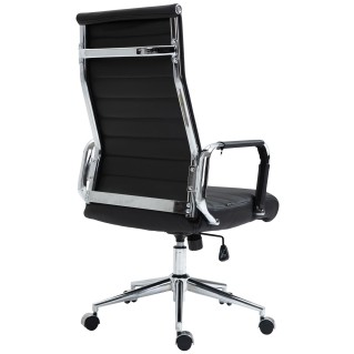 Silla de Oficina KOLMU PIEL REAL, base de metal, negro 2