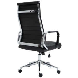 Silla de Oficina KOLMU PIEL REAL, base de metal, negro