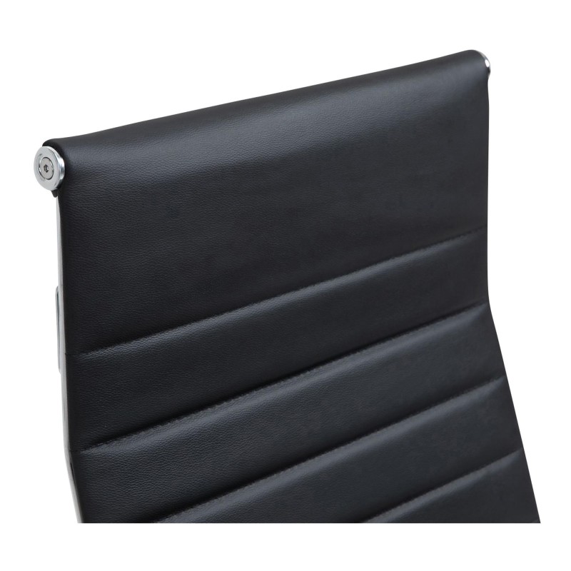 Silla de Oficina KOLMU PIEL REAL, base de metal, negro