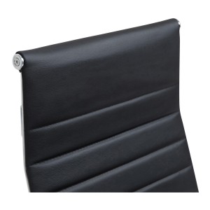 Silla de Oficina KOLMU PIEL REAL, base de metal, negro