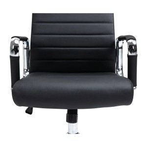 Silla de Oficina KOLMU PIEL REAL, base de metal, negro