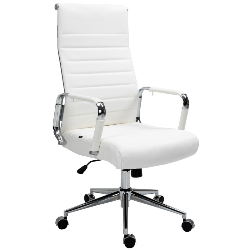 Silla de Oficina KOLMU PIEL REAL, base de metal, negro