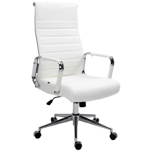Silla de Oficina KOLMU PIEL REAL, base de metal, negro