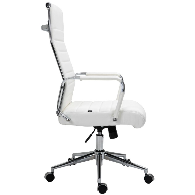 Silla de Oficina KOLMU PIEL REAL, base de metal, negro