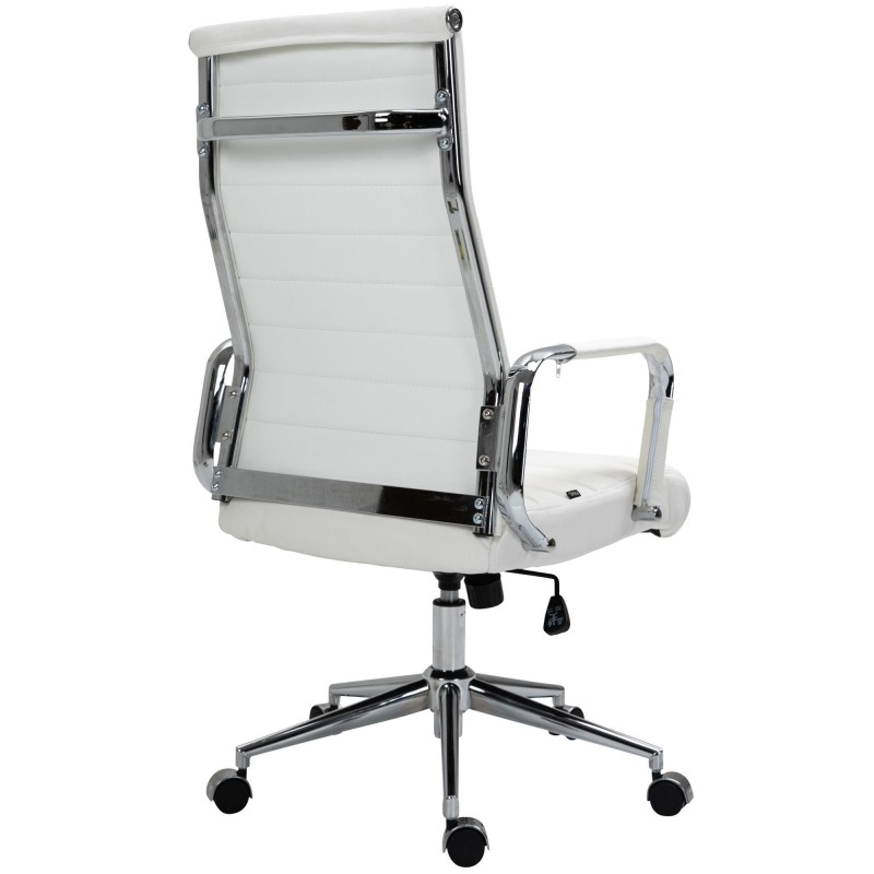 Silla de Oficina KOLMU PIEL REAL, base de metal, negro