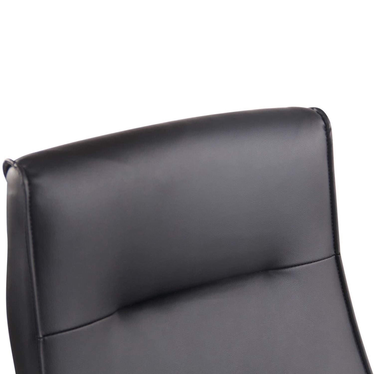 Silla de Oficina PONTIAC PIEL, Grueso Acolchado, Base Metálica, color Negro