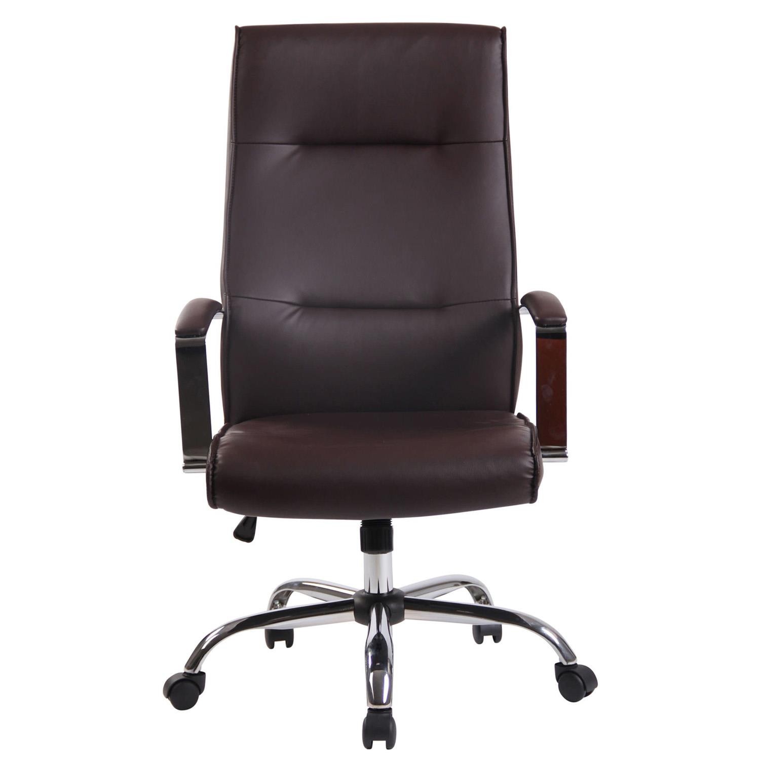 Silla de Oficina PONTIAC PIEL, Grueso Acolchado, Base Metálica, color Negro
