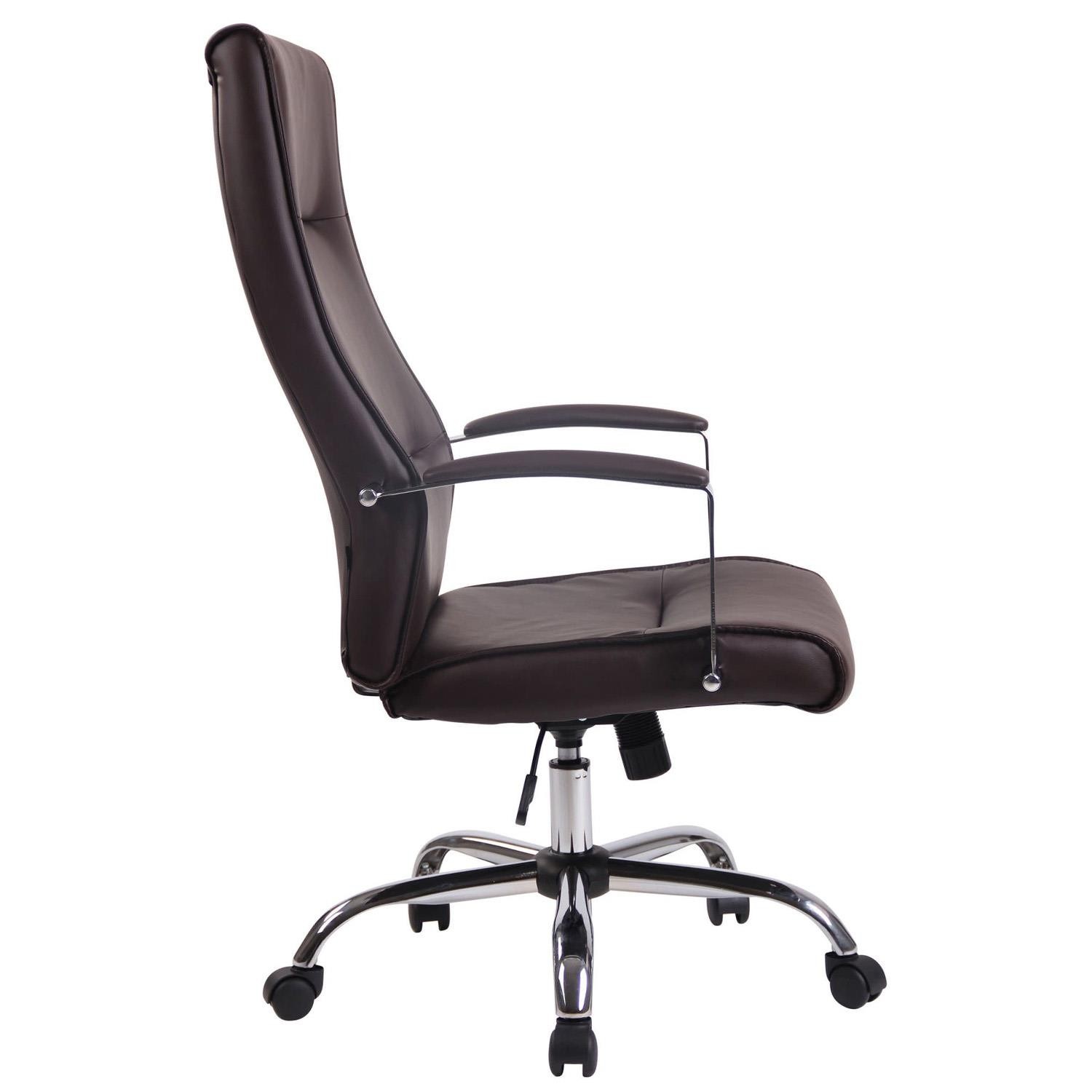 Silla de Oficina PONTIAC PIEL, Grueso Acolchado, Base Metálica, color Negro