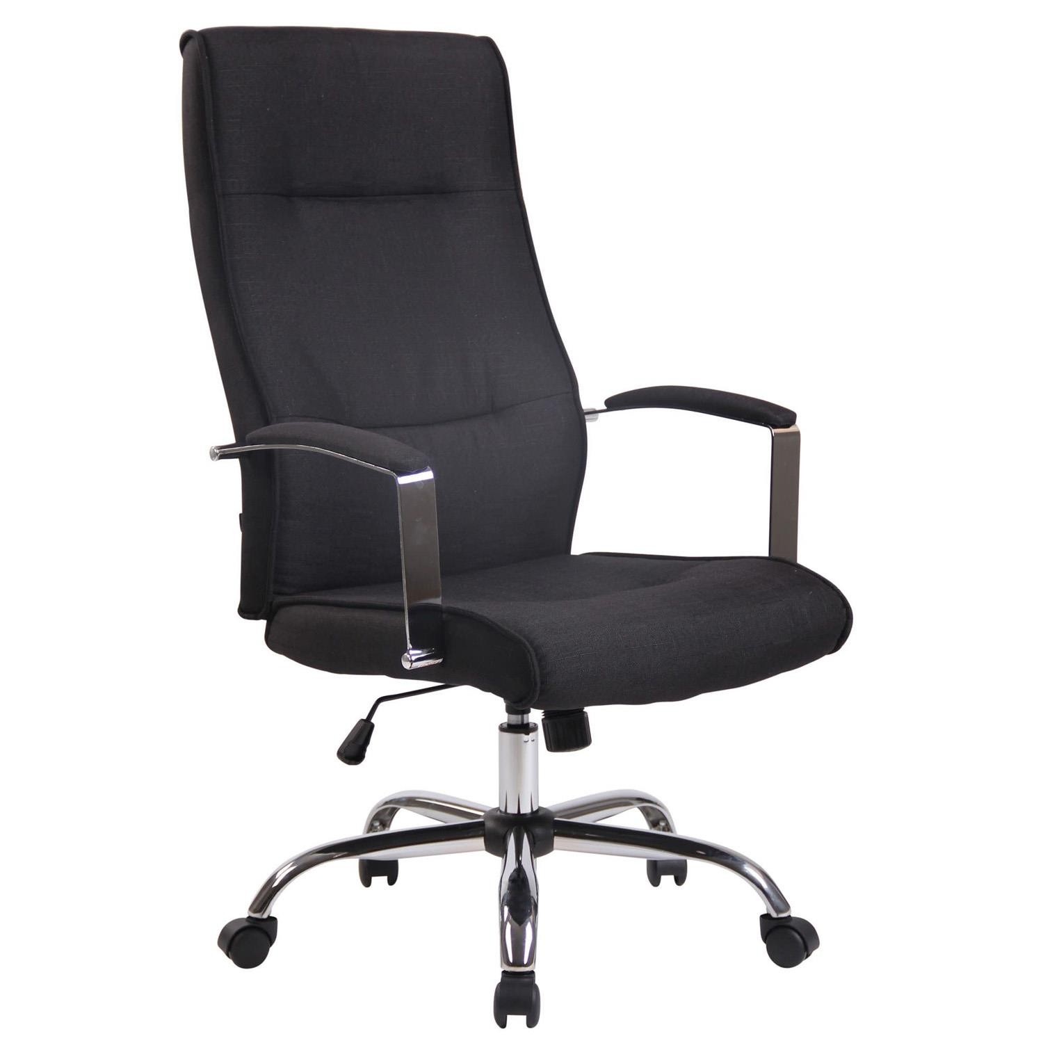 Silla de Oficina PONTIAC TELA, Grueso Acolchado, Base Metálica, color Negro