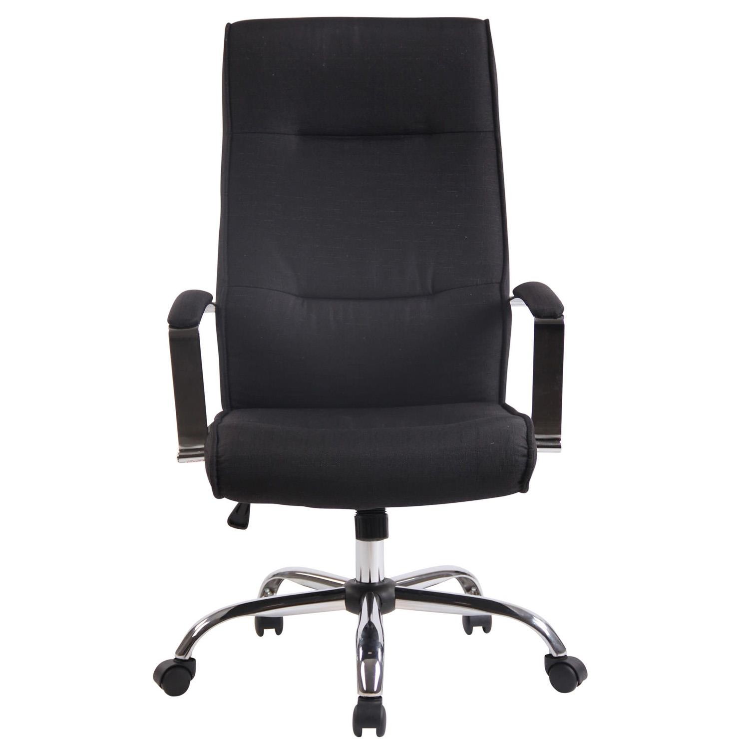 Silla de Oficina PONTIAC TELA, Grueso Acolchado, Base Metálica, color Negro