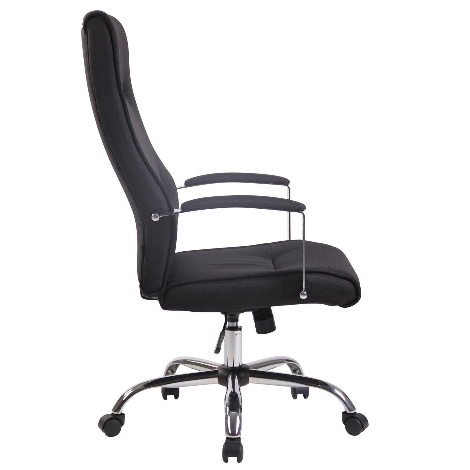 Silla de Oficina PONTIAC TELA, Grueso Acolchado, Base Metálica, color Negro