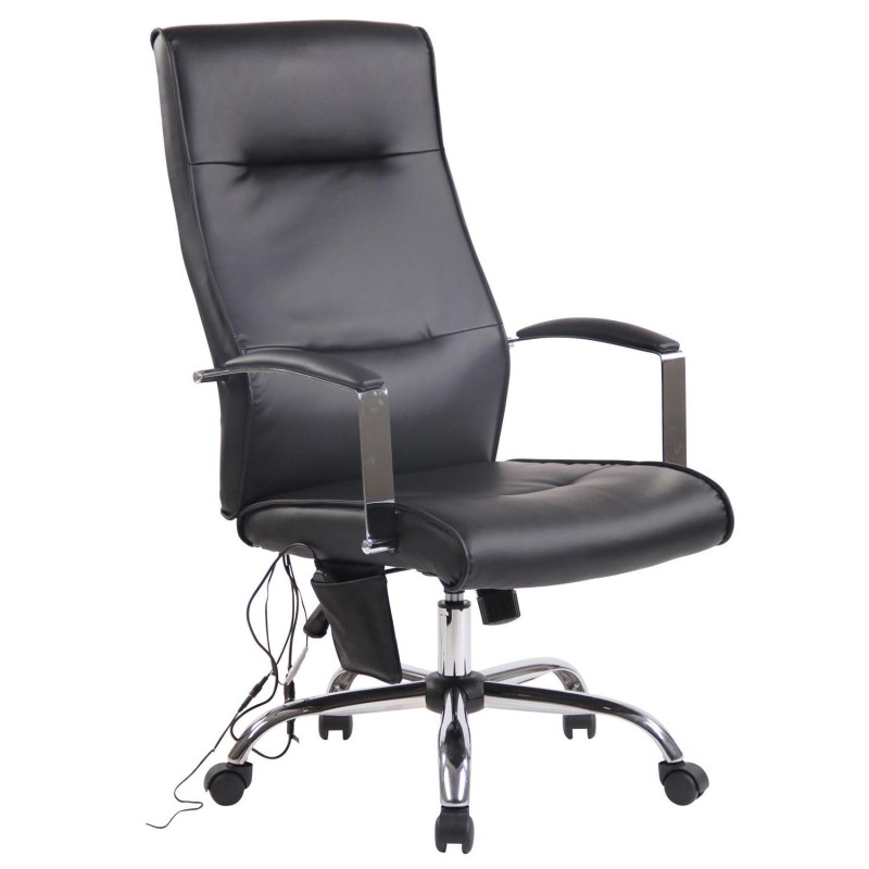 Silla de Oficina PONTIAC MASAJE PIEL, color Negro