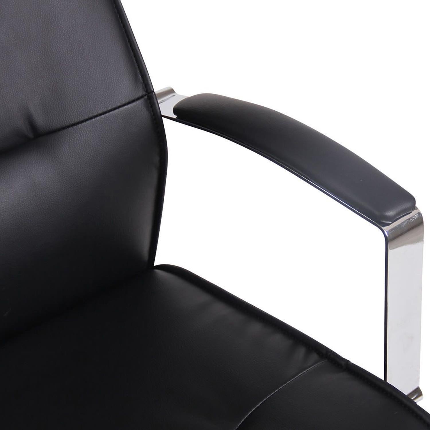 Silla de Oficina PONTIAC MASAJE PIEL, Grueso Acolchado, Base Metálica, color Negro