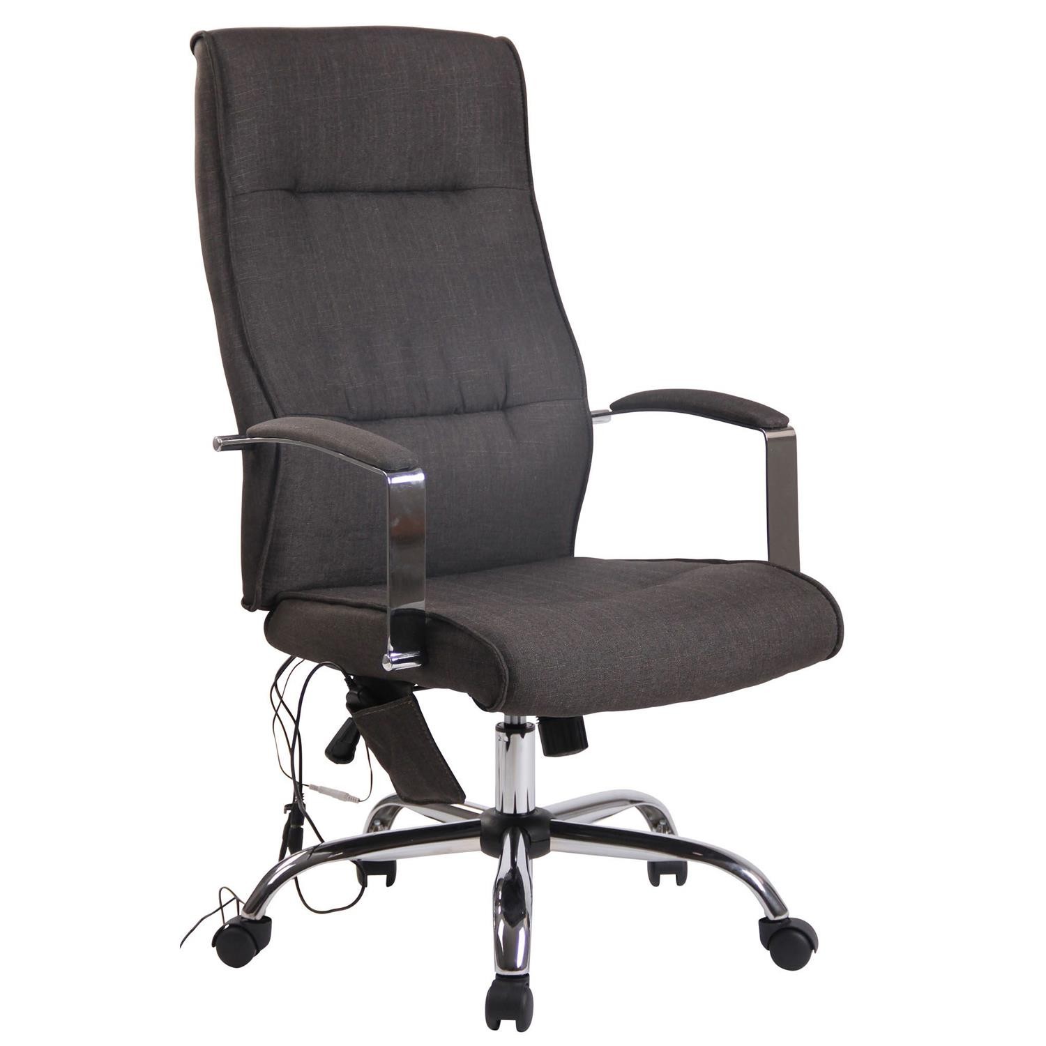 Silla de Oficina PONTIAC MASAJE TELA, Grueso Acolchado, Base Metálica, color Negro